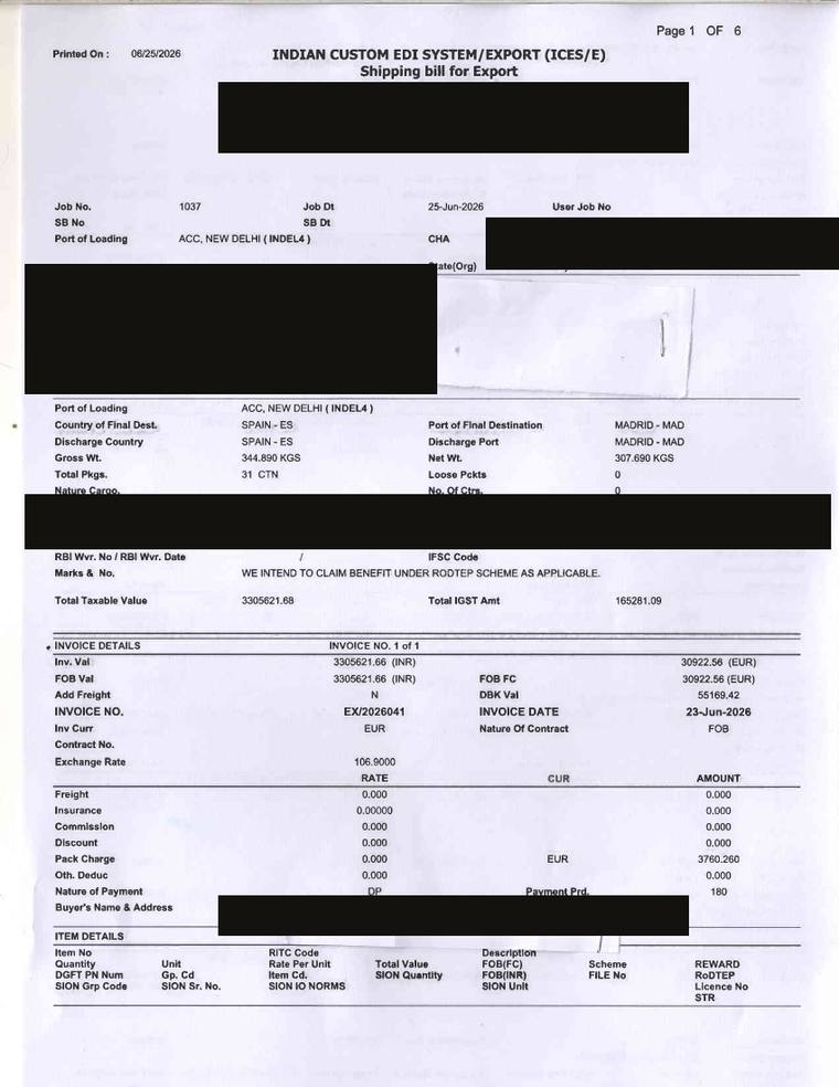 CHA Shipping-Bill Checklist page 1